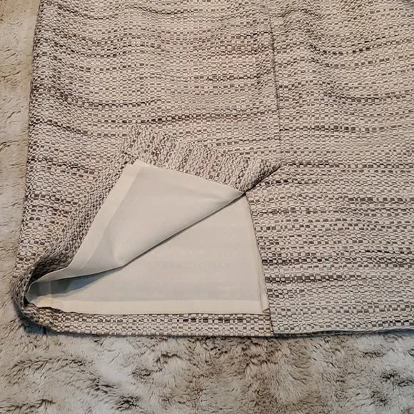 Ann Taylor Petite White and Gray Linen Blend Skirt Size 8P