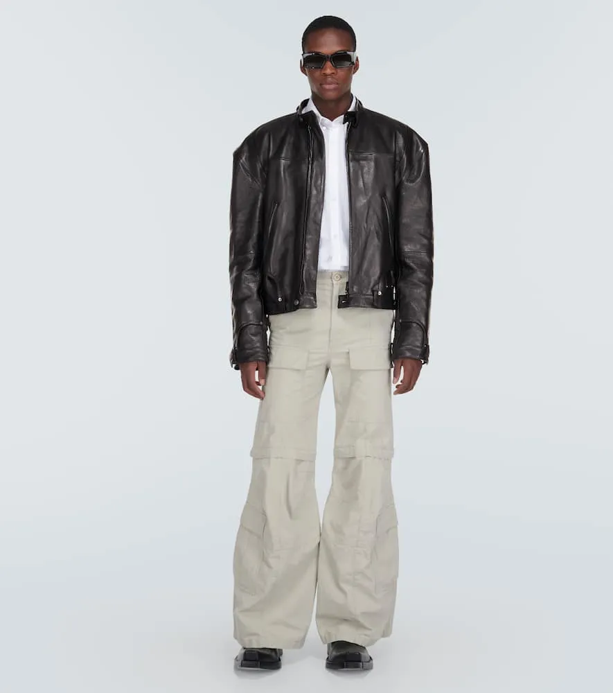 Balenciaga Deconstructed oversized leather jacket