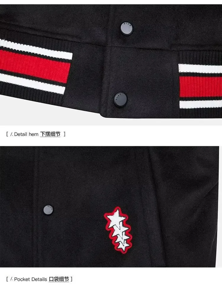 Bomber Jacket Men Women Flocking Hip Hop Loose Casual Patchwork Coat Unisex Embroidery High Street Varsity Baseball Outwear