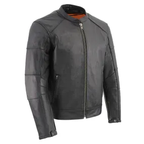 Milwaukee Leather MLM1507 Men's Black Super-Clean Sport Style Biker Jacket