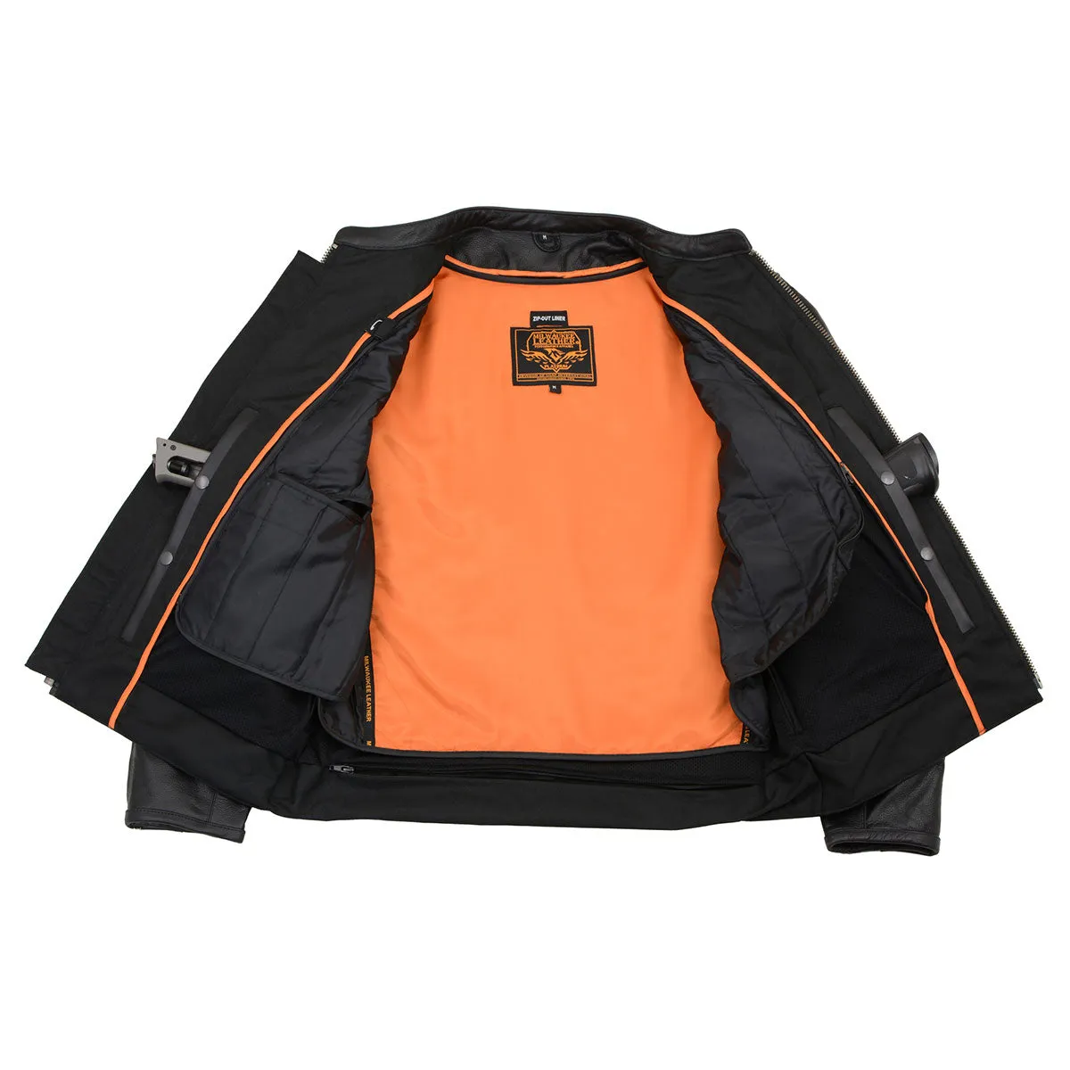 Milwaukee Leather MLM1507 Men's Black Super-Clean Sport Style Biker Jacket