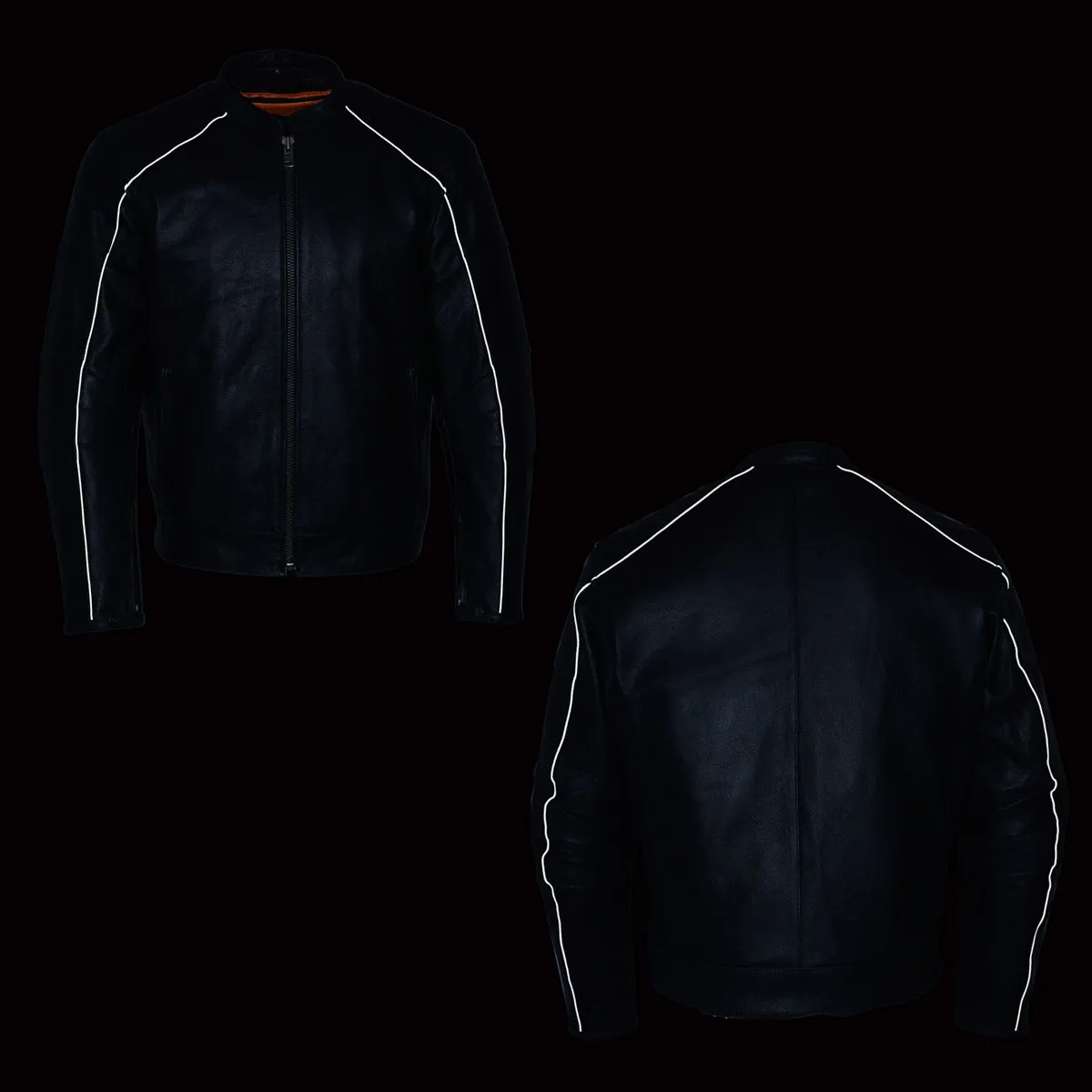 Milwaukee Leather MLM1507 Men's Black Super-Clean Sport Style Biker Jacket