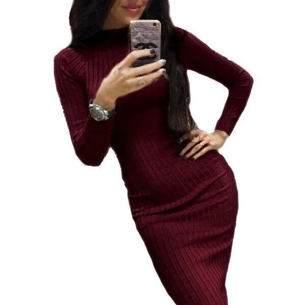 Sexy Long Sleeve Slim Bodycon Dress