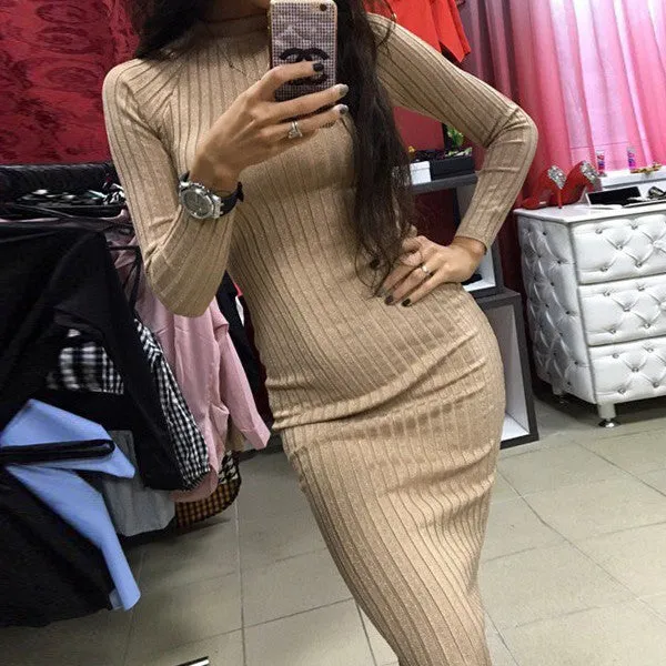 Sexy Long Sleeve Slim Bodycon Dress