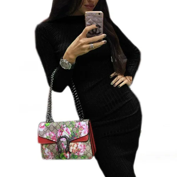 Sexy Long Sleeve Slim Bodycon Dress
