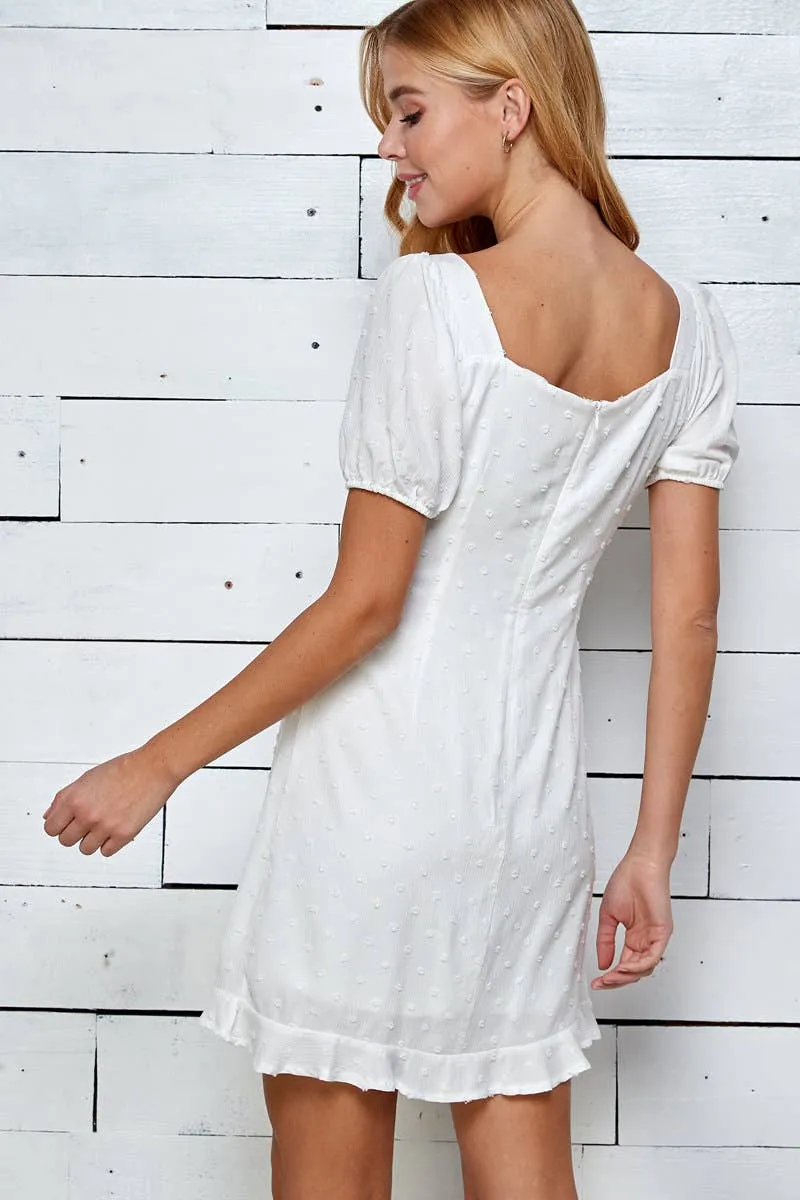 Swiss Dot Textured Mini Dress
