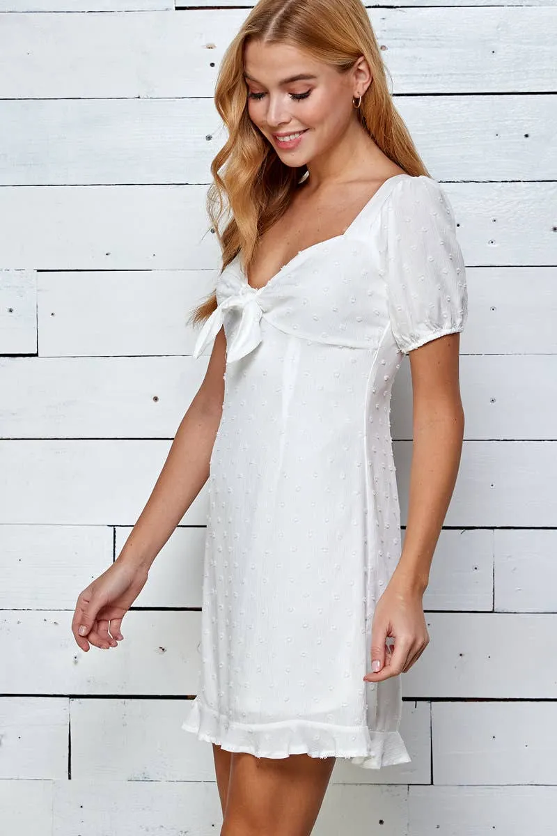 Swiss Dot Textured Mini Dress