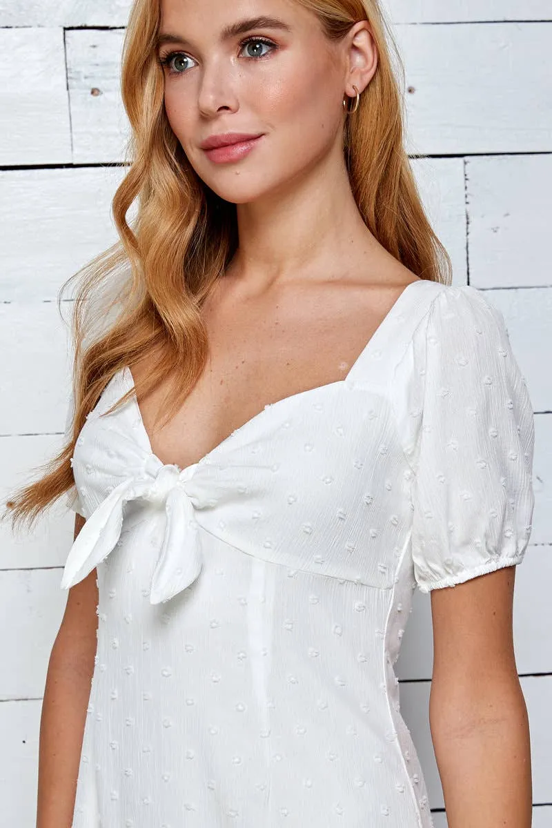Swiss Dot Textured Mini Dress