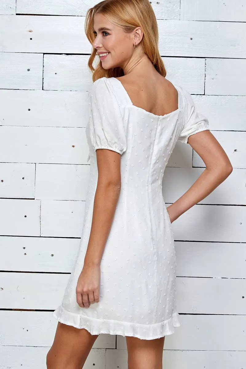 Swiss Dot Textured Mini Dress