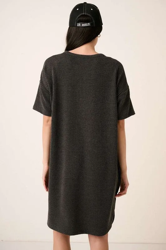 Urban Rib Knit Short Sleeve Tee Dress