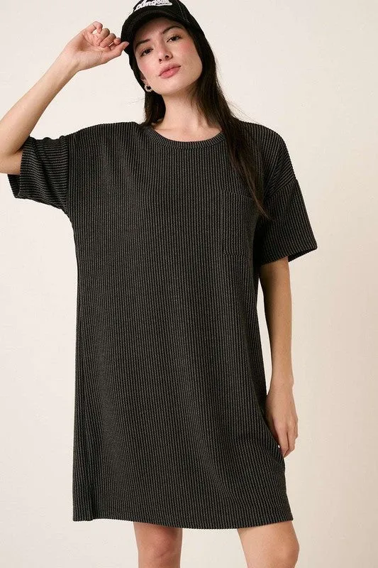 Urban Rib Knit Short Sleeve Tee Dress